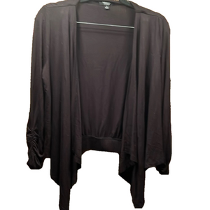 PREMISE Studio sweater top, Sz S, PTP 21” cinched long sleeves, open wrap front